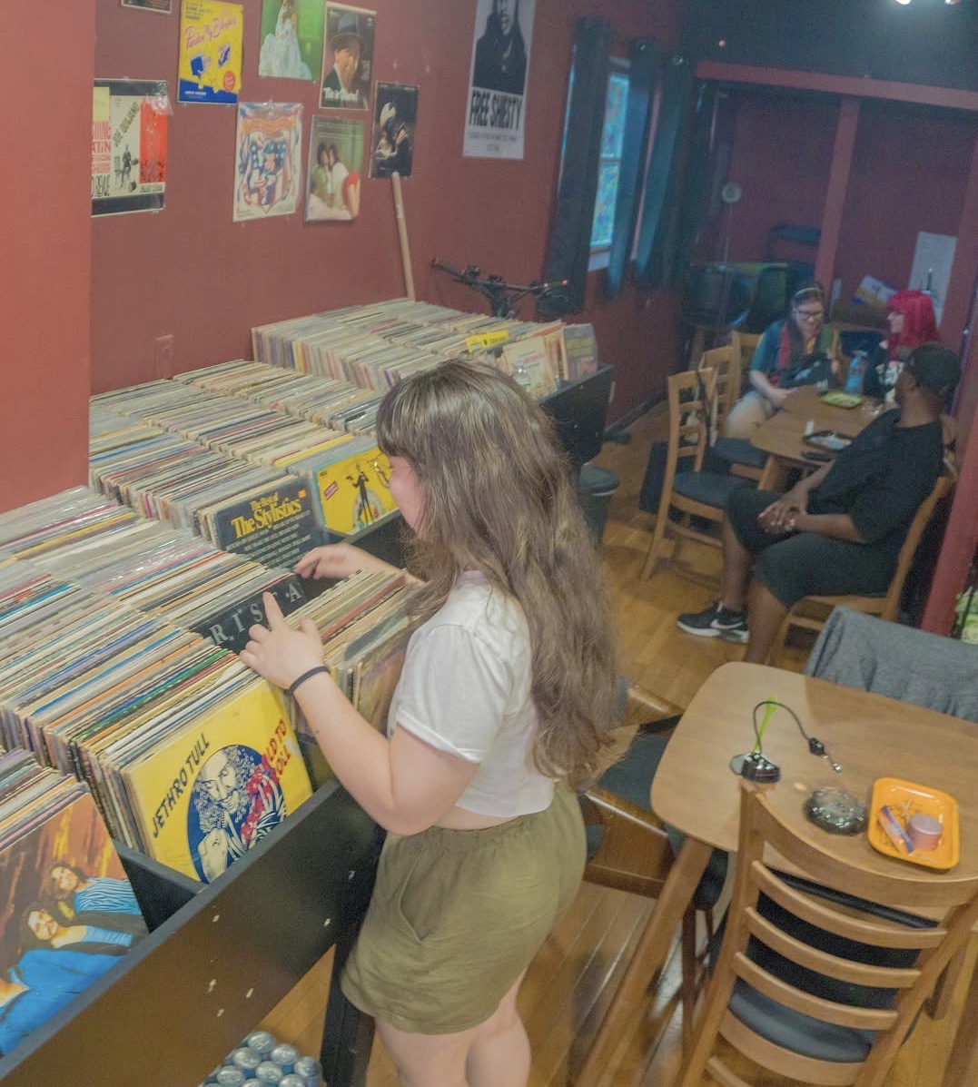 Curated vinyl records crates